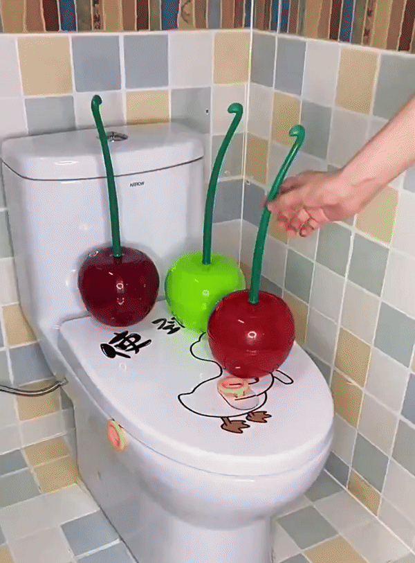 Cherry Shaped Toilet Brush Set