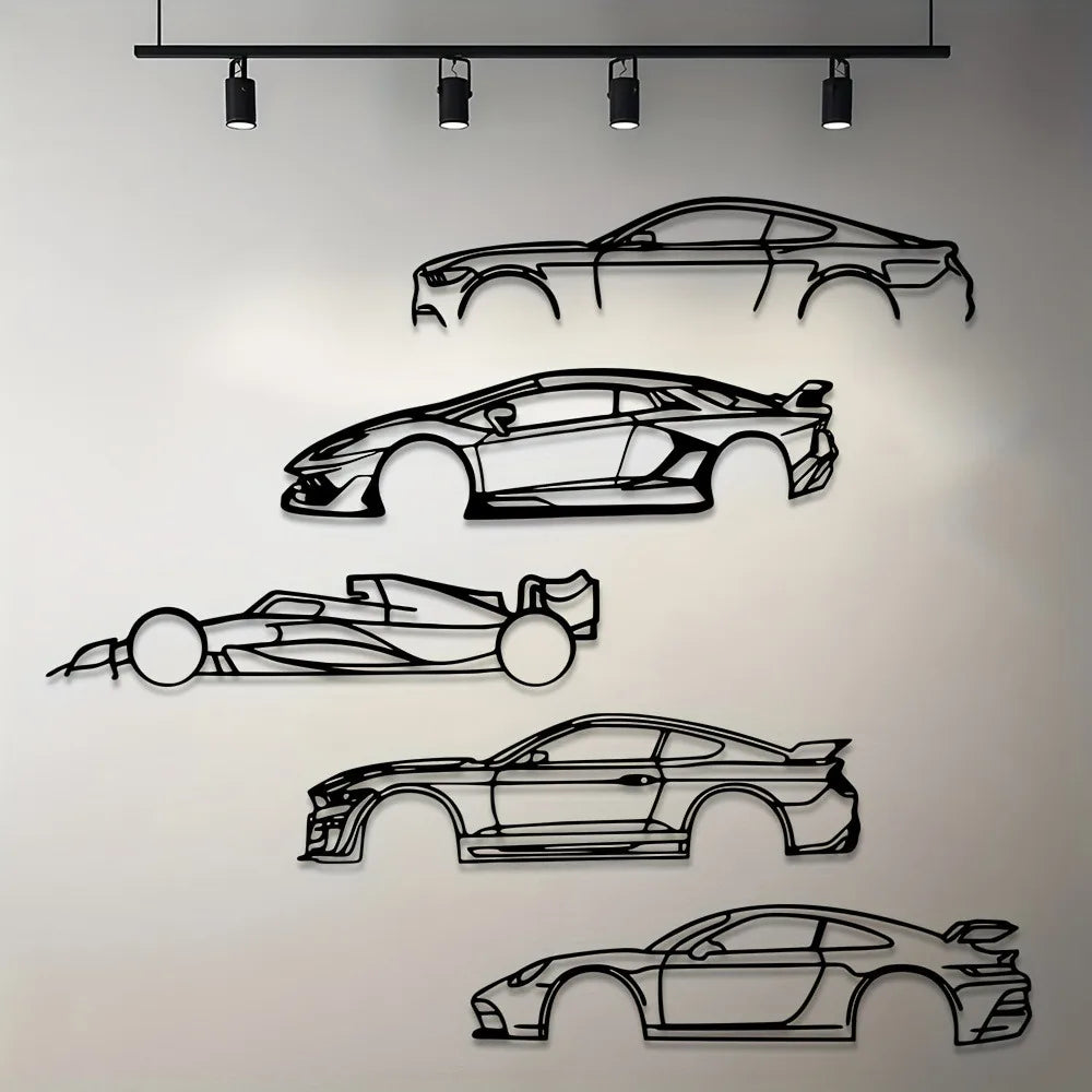 Metal Line Sports Car Wall Art