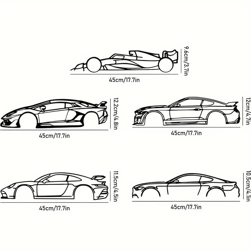 Metal Line Sports Car Wall Art